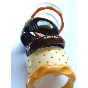 Bracelets en résine et en bois faits à la main, assortiments de détails artistiques - Product Image 2