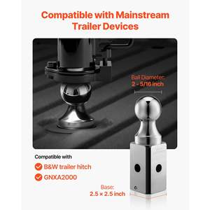 Enganche de Bola de Cuello de Cisne de 2-5/16 Pulgadas, Repuesto Compatible con Capacidad de Carga de 30,000 Libras, para Rescate Todoterreno, Remolque de Vehículos Recreativos, para Uso Industrial - Product Image 3