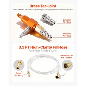 Kit Portatile per il Riempimento Sottovuoto del Radiatore per Sistemi di Raffreddamento Automobilistici, Strumento di Riempimento del Liquido Refrigerante con Manometro - Product Image 5