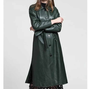 Solid Trader Light Weight Top Quality Anti Wrinkle Material Practical Travel <b>Jacket</b> Womens <b>Long</b> <b>Leather</b> <b>Jacket</b> - Product Image 3