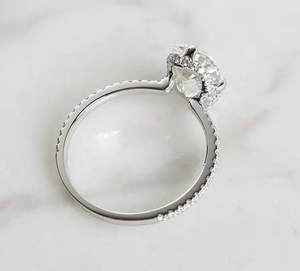 Bague en diamant de laboratoire de 3 carats, forme coussin, en argent sterling 925, cadeau pour fiançailles et mariage - Product Image 2