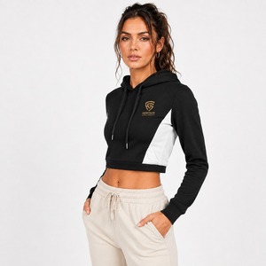 Sweat-shirt court à capuche pour femme, style graphique, doux et décontracté, avec capuche réglable, manches longues, poignets côtelés, confortable - Product Image 6