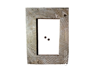 Cadre photo rectangulaire en métal, finition dorée, surface texturée - Product Image 6