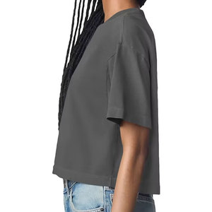 Camiseta Corta Personalizada para Mujer, con Hombros Caídos, Lisa, en Blanco, para Diseñar Gráficos, Camiseta Corta - Product Image 5