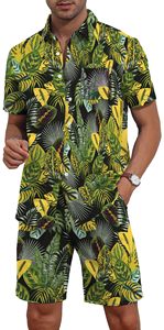 Ensemble d'été pour homme, chemise à manches courtes à imprimé floral, short de plage assorti, tenue décontractée de vacances, haut coloré, ensemble assorti pour homme - Product Image 3