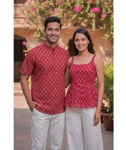 Impresionantes y Elegantes Blusas de Verano Indias para Hombre y Mujer, para Uso Diario Informal, en Algodón con Estampado, Combo Especial Kurti - Product Image 1