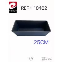 Molde para Pastel Rectangular de Metal Negro de 25 CM, Resistente, Apto para Horno, Sin Recubrimiento, Modelo Chino 10402