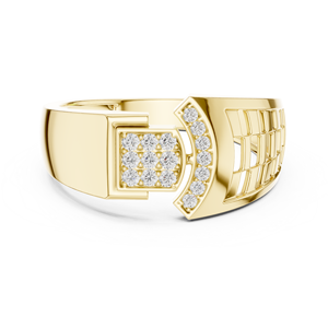 Anillo de Diamantes Sovereign Bow, Geométrico, Romboide, Estilo Art Deco, con Diamantes Cultivados en Laboratorio, Corte Radiante, Certificado IGI, Bañado en Rodio - Product Image 1