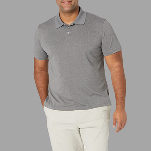 Camiseta de Punto Gris de Manga Corta para Hombre, Informal, Transpirable, con Estampado, 100% Algodón, Logotipo Frontal, Secado Rápido, Antiencogimiento, Corte Regular - Product Image 1