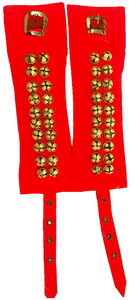 Campanas de Tobillo Ghungroo de Latón de Doble Cara, Chapadas en Oro, con Tela Verde, Tema Musical, Decoración Festiva - Product Image 4