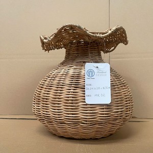 Wonderful Solution For Home Decor A <b>Rustic</b> Charming Accent Rattan Wicker Vase Urn From Vietnam - Product Image 3