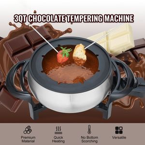 Set Pentola Elettrica per Fonduta in Acciaio Inox per Formaggio e Cioccolato, 3 Quarti, con Controllo della Temperatura, Padella Elettrica - Product Image 2