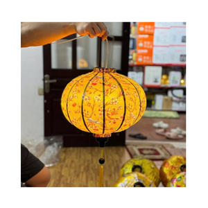 โคมไฟไหมทรงเรียวพิมพ์ลายดอกไม้สีส้มสำหรับตกแต่งบ้าน - Product Image 5