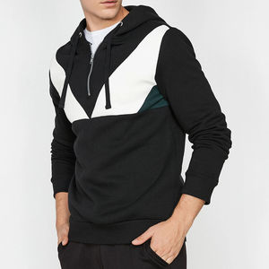 Sudadera con capucha extragrande de peso pesado con cremallera de un cuarto para hombre, estilo urbano, al precio más bajo, MOQ bajo, ropa deportiva para hombre - Product Image 1