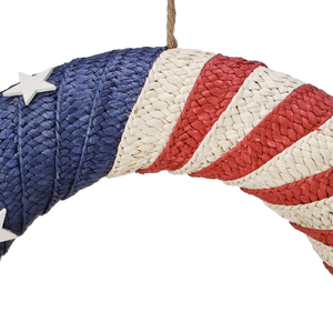 Best Price Water Hyacinth Americana <b>Wreath</b> for Front <b>Door</b> Handmade USA Flag Style <b>Summer</b> <b>Door</b> <b>Wreath</b> from Vietnam - Product Image 2