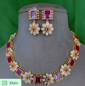Ensemble collier et boucles d'oreilles classiques en moissanite plaqué or de qualité supérieure exclusive pour les mariages, les fiançailles et les soirées, pour femmes - Product Image 2