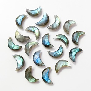 Natural Labradorite Crescent <b>Moon</b> Shape Carved Gemstone 17mm Faceted Briolette <b>Charm</b> For Jewelry Making Wholesale Price Bulk - Product Image 6