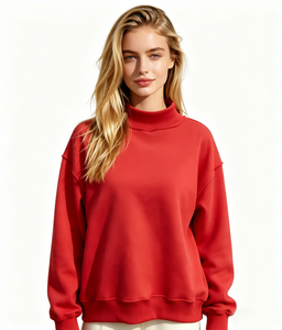 Oversized Relax Fit <b>Women</b> Mock Neck Sweatshirt Casual Daily Casual <b>Tops</b> - Product Image 5