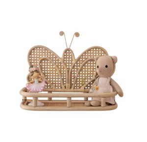 Étagère murale en rotin papillon mignonne pour chambre d'enfant, étagère flottante en cannage, rangement pour jouets, présentoir mural - Product Image 2