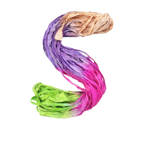 Ruban en soie recyclée Y S INTERNATIONAL, multicolore, froissé, pour la fabrication de bijoux, l'artisanat de mode, l'emballage de cadeaux - Product Image 1