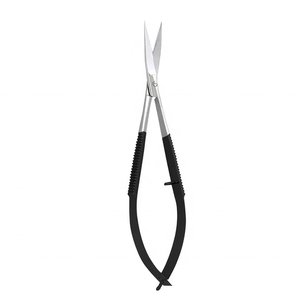 Ciseaux à ressort professionnels haute qualité ruban noir en acier inoxydable coupe des sourcils coupe artisanat ciseaux marque privée - Product Image 5