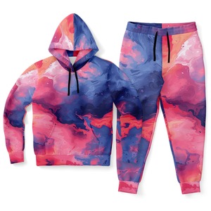 Winter Hot Sale Men's Streetwear Hooded Solid Sublimation Fleece Elastic Waist Heavyweight 100% <b>Polyester</b> <b>Tracksuit</b> Sets - Product Image 3
