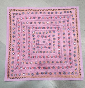 Custom Handmade Cotton Mirror Work <b>Cushion</b> <b>Cover</b> Embroidered Pillow <b>Cover</b> Manufacturer Private Label Wholesale And Export Orders - Product Image 1