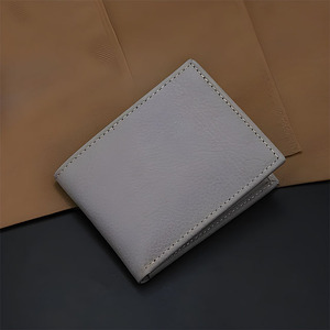 Men's Leather Premium Grey Bi-Fold <b>Wallets</b> Multi Compartment Card Holder Slim Purse Casual Daily Cash <b>Photo</b> ID Window Organizer - Product Image 1