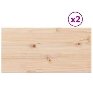 Ensemble de 2 plateaux de table en bois de pin massif 27,6x13,8x0,7 pouces pour tables à manger naturelles - Product Image 2