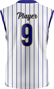 White <b>Star</b> Hype Baseball Jersey Men's Short Sleeve Striped Sublimated Print Breathable Polyester Adult Regular Fit Front - Product Image 4
