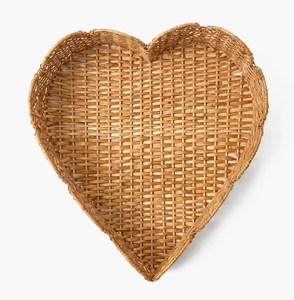 Bandeja de ratán sólido en forma de corazón para decoración del hogar, bandeja para servir frutas, pan, té y café a un precio razonable. - Product Image 1