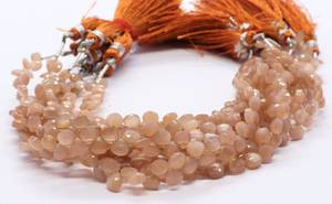 Perles de pierre de lune pêche naturelle facettées en forme de cœur pour la fabrication de bijoux, perles de pierre de lune pêche facettées en forme de cœur de 5 mm, grossiste - Product Image 6