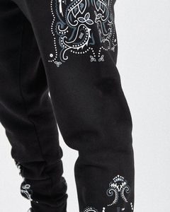 Ensemble survêtement décontracté homme en molleton de coton avec impression sérigraphiée OEM personnalisée, style streetwear vintage délavé, comprenant un sweat à capuche et un pantalon de jogging - Product Image 6
