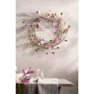 Handmade metal floral <b>wreath</b> Heart garland wall hanging Colorful door mount decoration Indoor Christmas <b>wreath</b> decor - Product Image 1