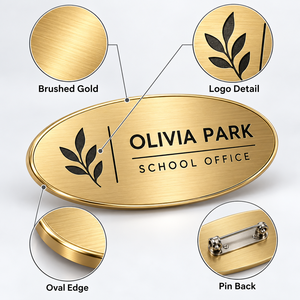 Placa de Identificación Magnética de Metal para Empleados, Uniformes, Logotipo Personalizado, Proveedor Mayorista OEM - Product Image 2