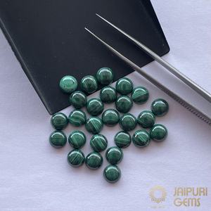 Pierres précieuses Jaipuri : Cabochons en malachite verte naturelle, pierres semi-précieuses lâches de 6mm à 10mm, polies et traitées - Product Image 3