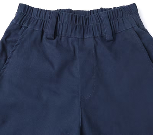 Medium-Large High School Children Back-To-School Solid Color Uniform Trousers 100% Cotton Canvas Woven Pocket Loose Tight Waist - Product Image 6