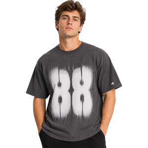 Camiseta de algodón pesado con estampado gráfico vintage desgastado personalizado para hombre, corte holgado, OEM, informal, deportiva - Product Image 1