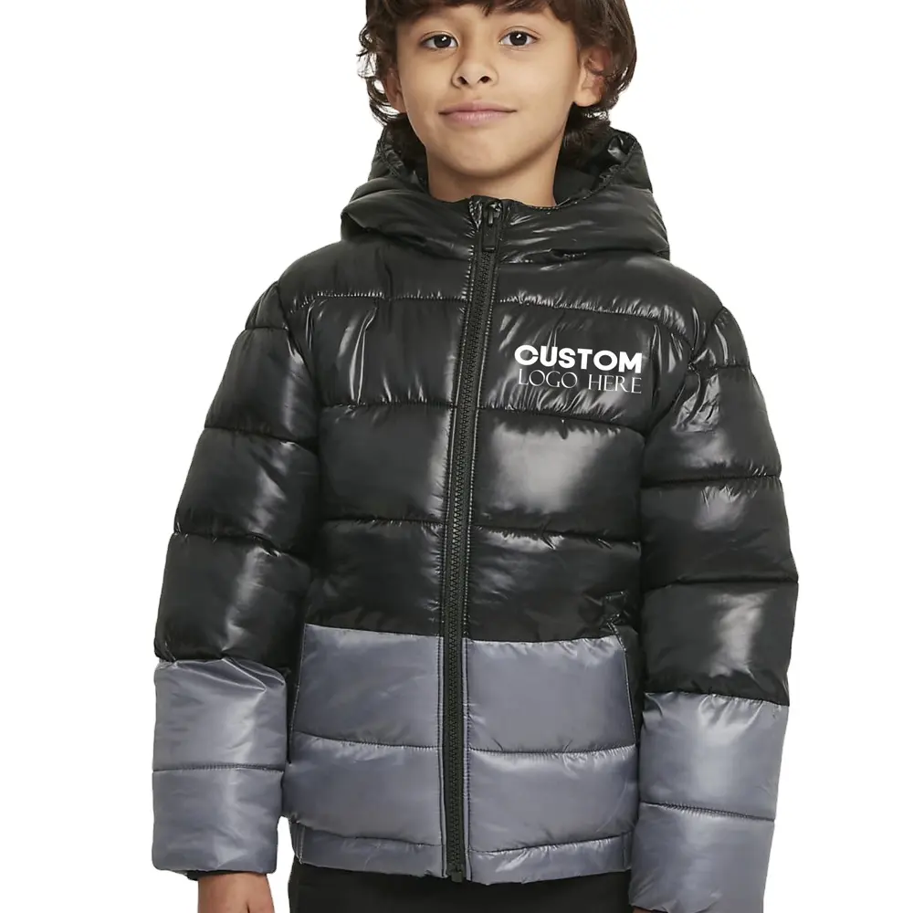 Wholesale Children Winter Boys And Girls Cute Hooded Kids Puffer Jacket Fleece Coat With Fur Collar