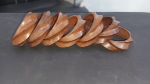 Handmade Luxury Wood Bangles Polished Finish Embossing Printed Fashion Jewelry Bracelets for Women Party Wear Gifts India - Product Image 1