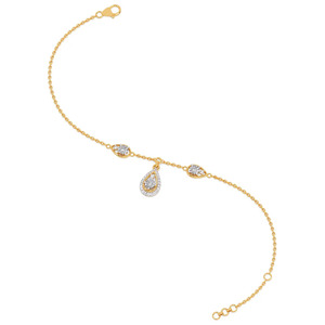 สร้อยข้อมือประดับเพชรทรงหยดน้ำและทรงกลมแบบหรูหรา - Product Image 4