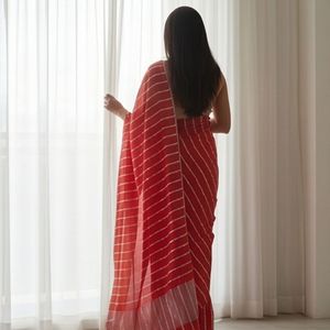 Royal <b>Red</b> Chanderi Pure Silk <b>Saree</b> for Ladies Soft Ethnic Print Festival & Party Wear - Product Image 2