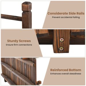 Ponte da Giardino in Legno di Abete 100% Naturale, 1,5 Metri, Facile da Montare per Cortile/Strada Ghiaiata/Fattoria - Product Image 4