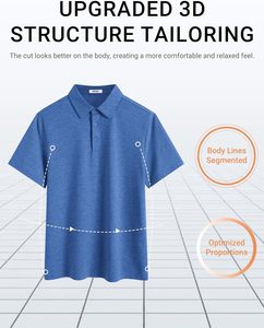 Chemise Homme Bleue à Manches Courtes, Couleur Unie, Décontractée, Respirante, en Coton Piqué Tricoté, avec Logo Brodé sur la Manche Gauche, Coupe Classique - Product Image 6