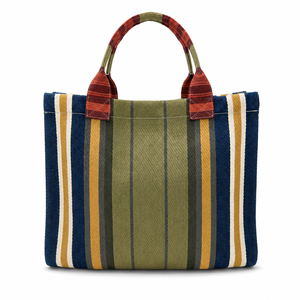Recycled Nylon Fabric <b>Travel</b> Bag Colorful Striped Zipper <b>Tote</b> Handbag Reusable Lightweight Shopping Carry Bag - Product Image 3