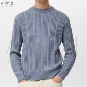 Pulls côtelés bleu clair faits main, de qualité supérieure, personnalisés avec votre propre logo, style classique et doux, pour l'hiver. - Product Image 2