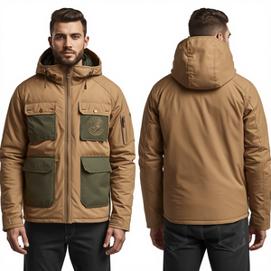 Premium <b>Men's</b> <b>Utility</b> Style Puffer <b>Jacket</b> Featuring Heavy Tube Quilting with Embroidered Outdoor Inspired Fashion Design - Product Image 4