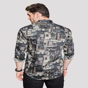 Camisa de franela de algodón 100% OEM para hombre, logotipo bordado estampado personalizado, talla grande, manga larga, antiarrugas y transpirable - Product Image 4