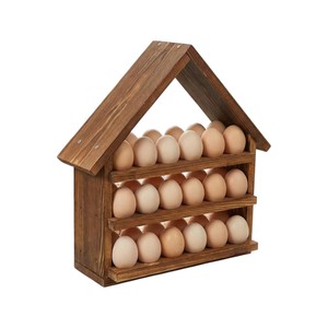 Rustic Wooden Egg House Holder 3 Tier Farmhouse Chicken Egg <b>Storage</b> <b>Rack</b> <b>for</b> Kitchen Countertop - Decorative Display Stand - Product Image 1