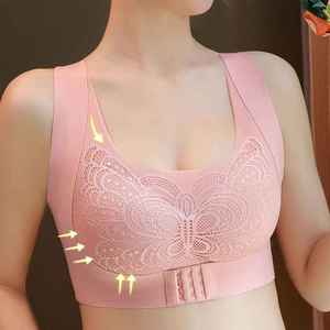Soutiens-gorge sans couture en dentelle pour femmes, brassière de sport sans fil grande taille pour femmes - Product Image 5